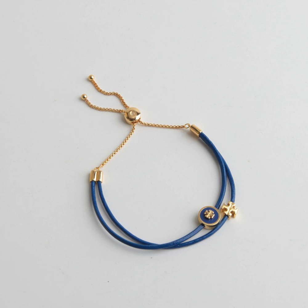 Tory Burch Blue Double Layer Logo Adjustable Bracelet Accessory